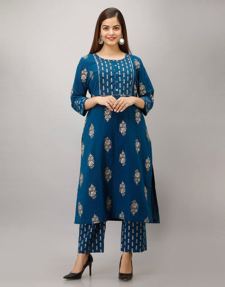 Printed Cotton Kurti With Pant