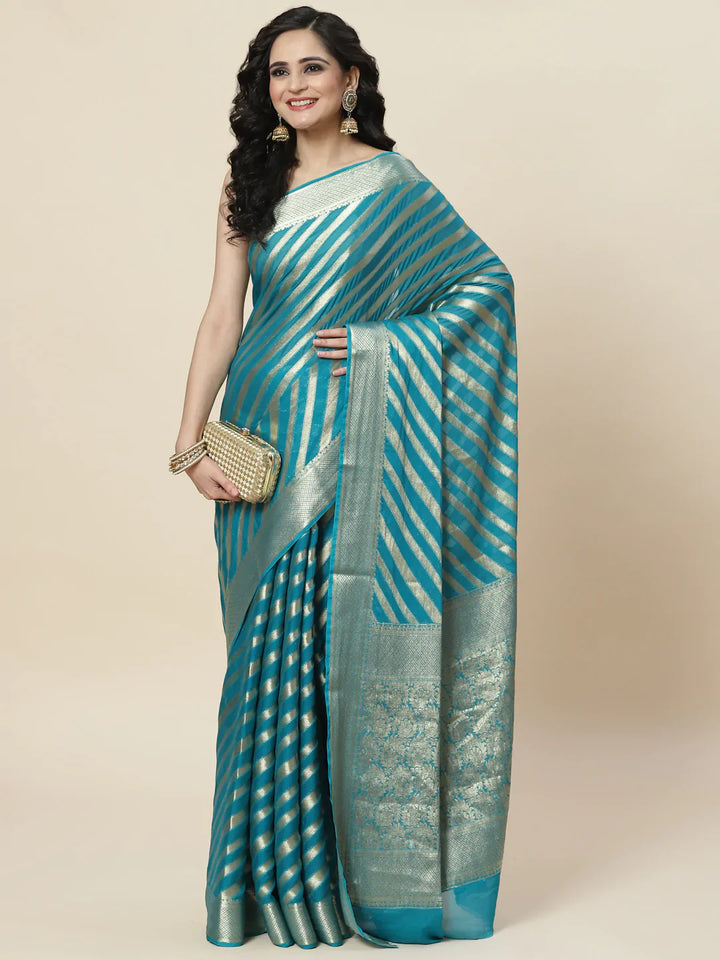 Zari Jaal Georgette Plain Saree