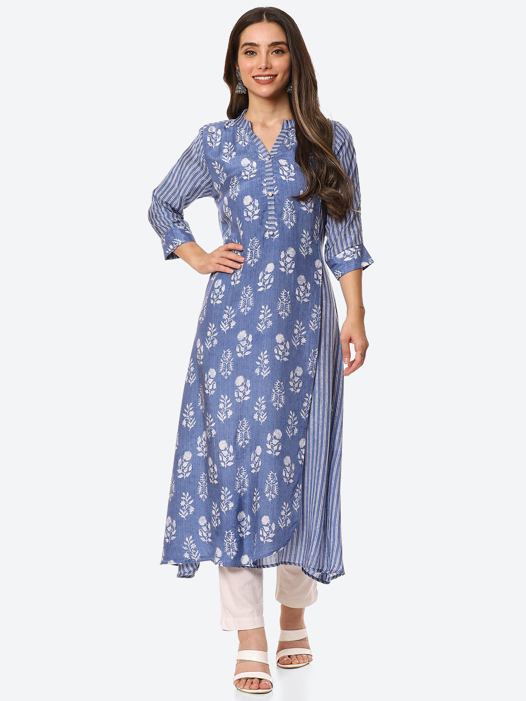 Floral Printed Muslin Kurta