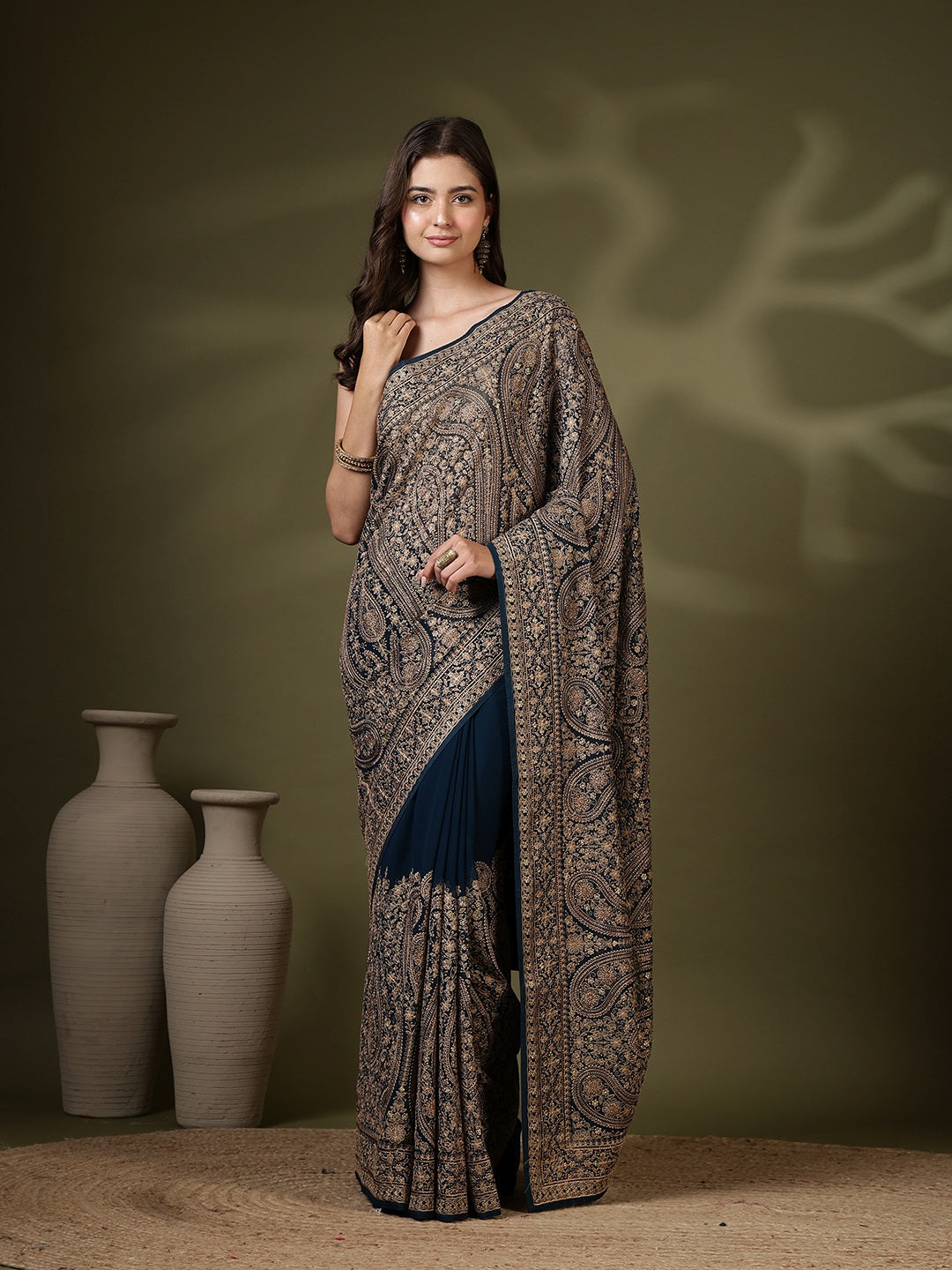 Embroidered Georgette Saree