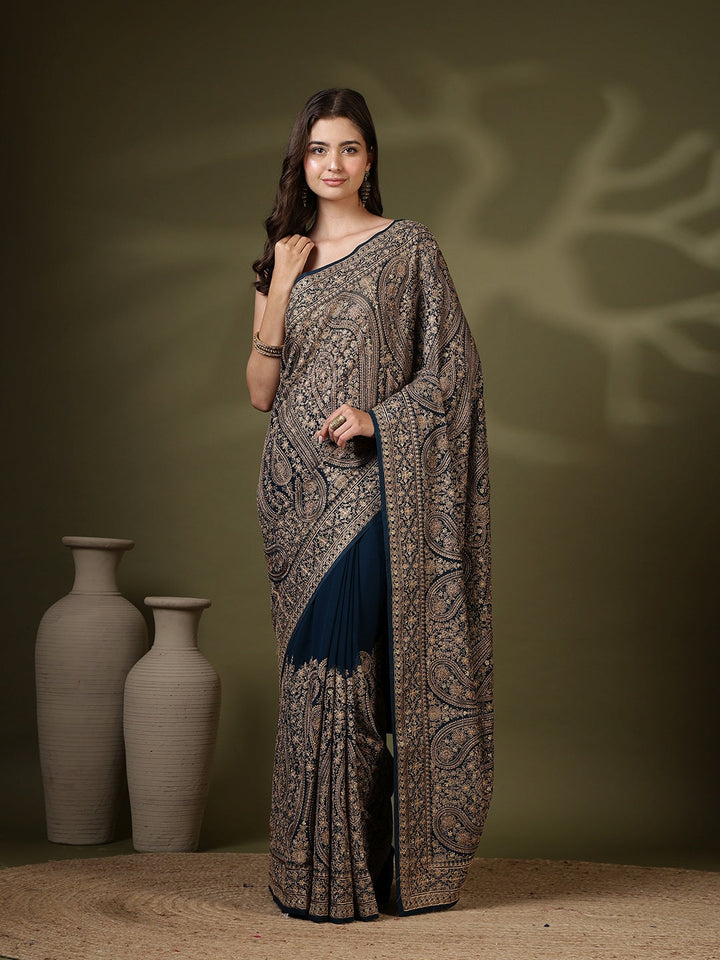 Embroidered Georgette Saree