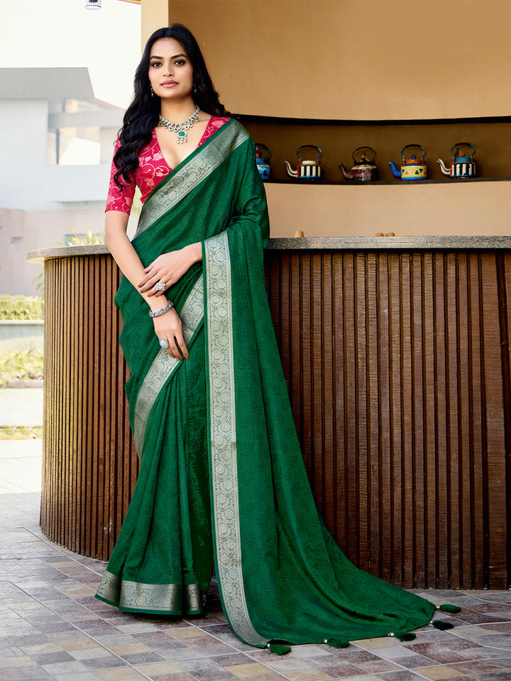 Zari Border Art Silk Saree