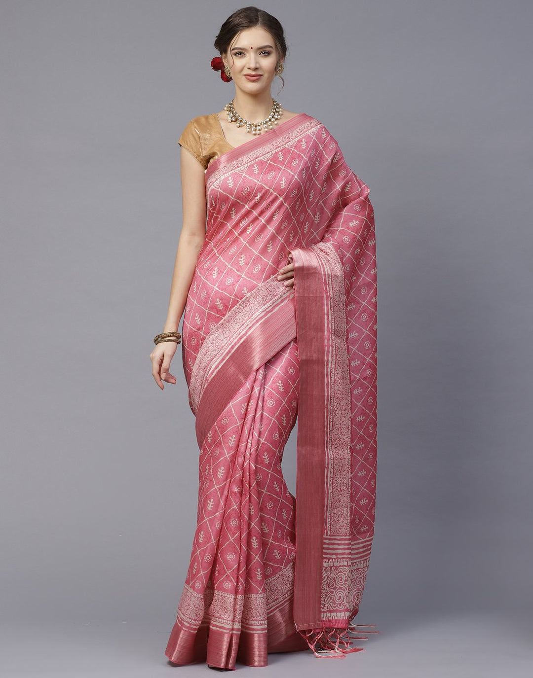 Satin Printed Saree