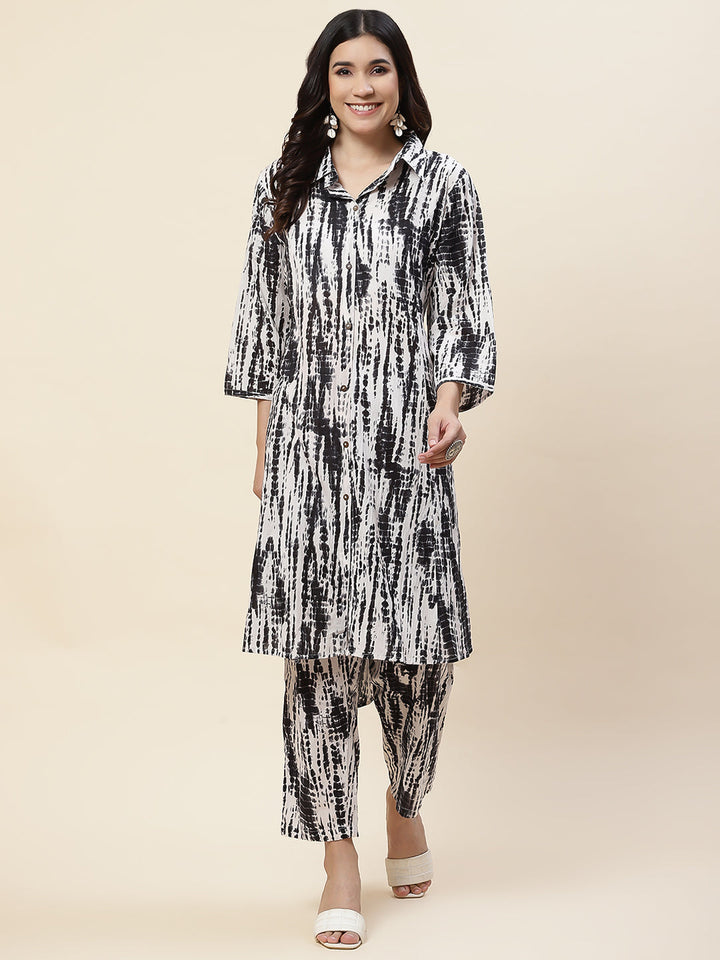 Printed Cotton Kurta With Pants