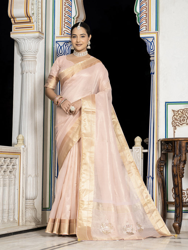 Plain Linen Saree