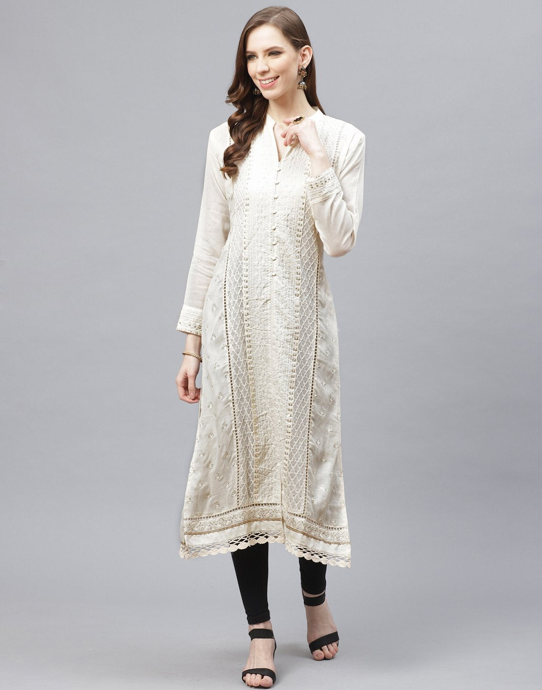 Cotton Cream Kurti