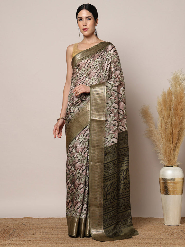 Printed Dola Silk Saree