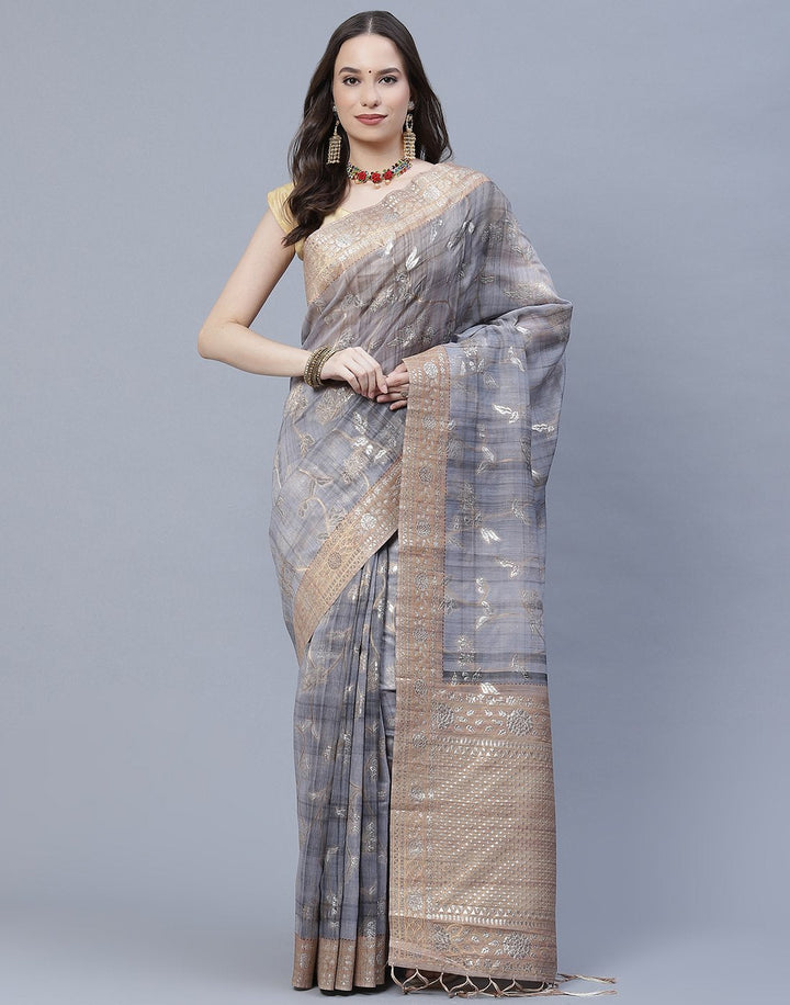 Printed Cotton Linen  Saree