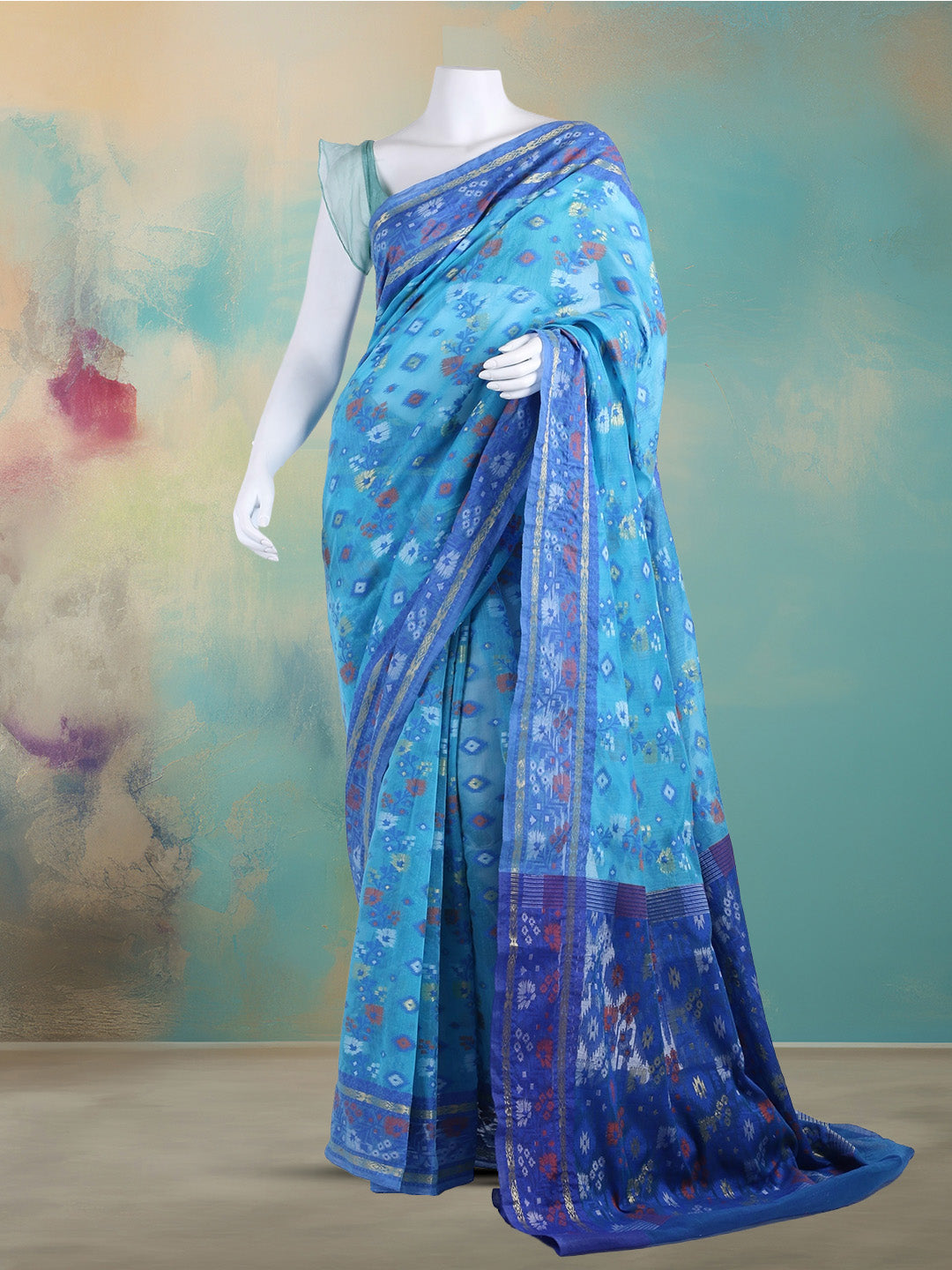 Resham Woven Design Cotton Saree