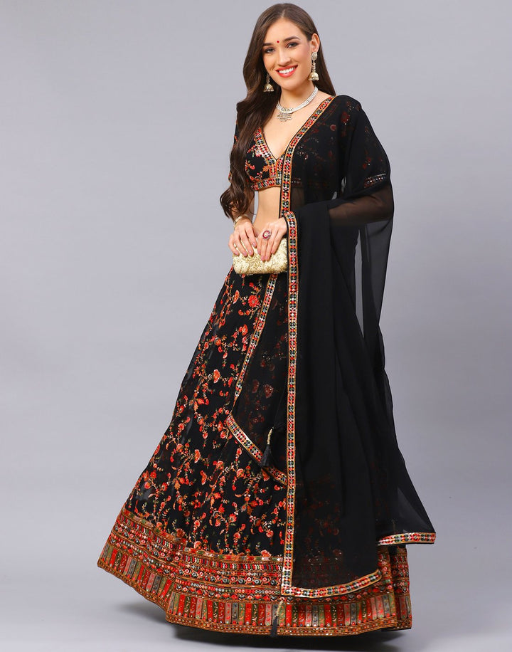 Black Lehnga Piece