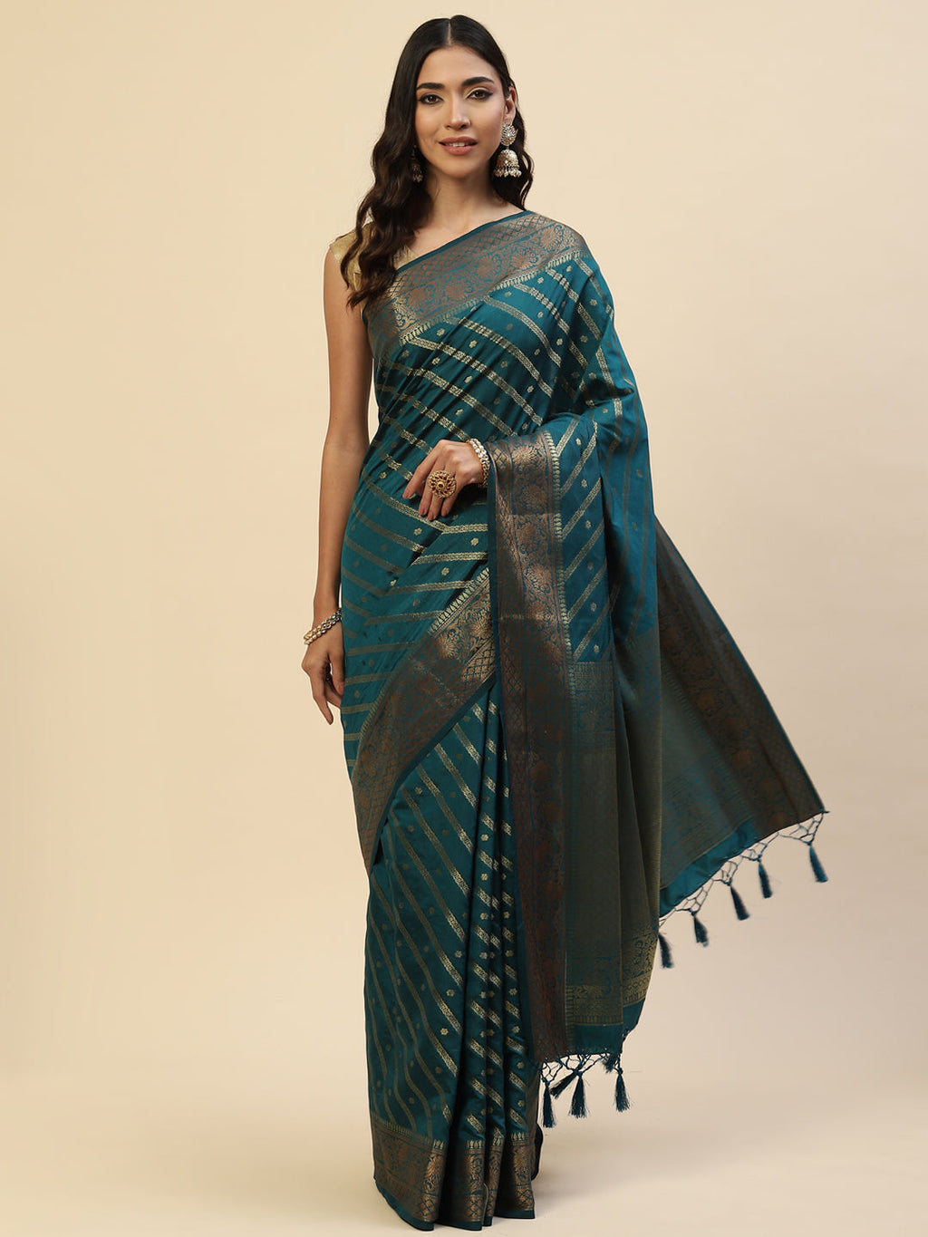 Zari Jaal Handloom Woven Saree