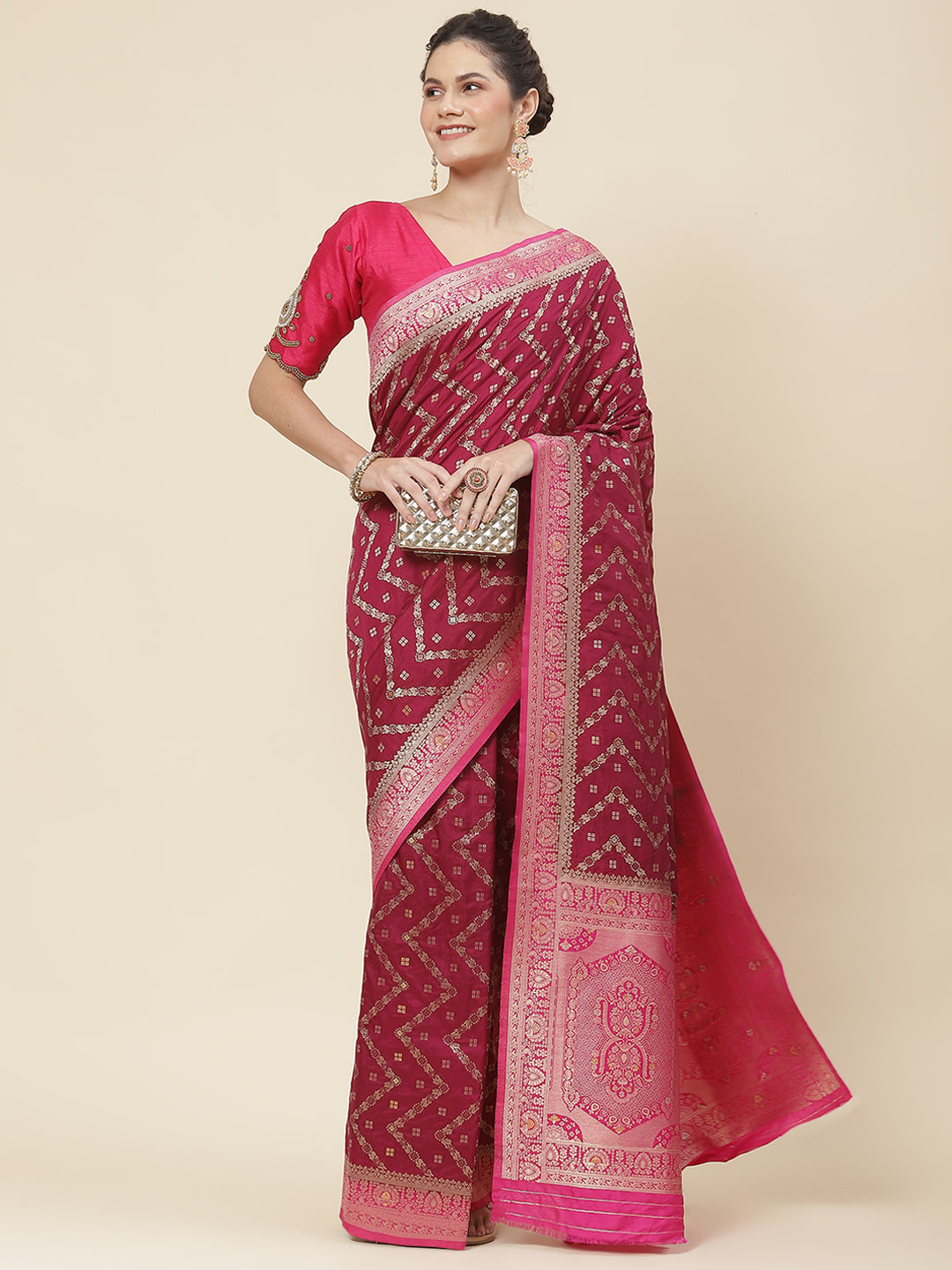 Zari Border Woven Handloom Saree