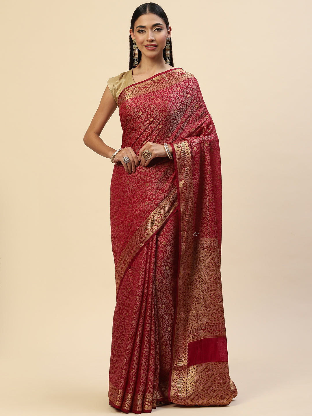 Resham Zari Border Handloom Saree