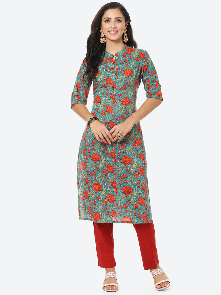 Floral Printed Cotton Kurti