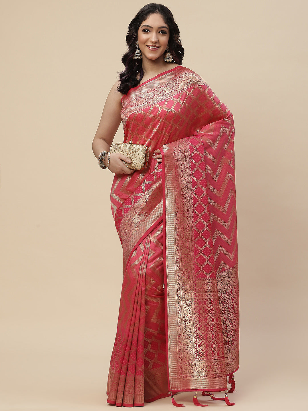 Zari Jaal Handloom Woven Saree