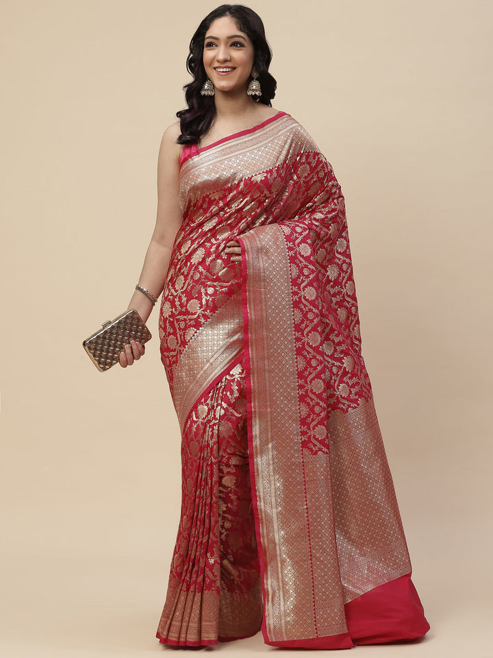 Zari Jaal Banarasi Woven Saree