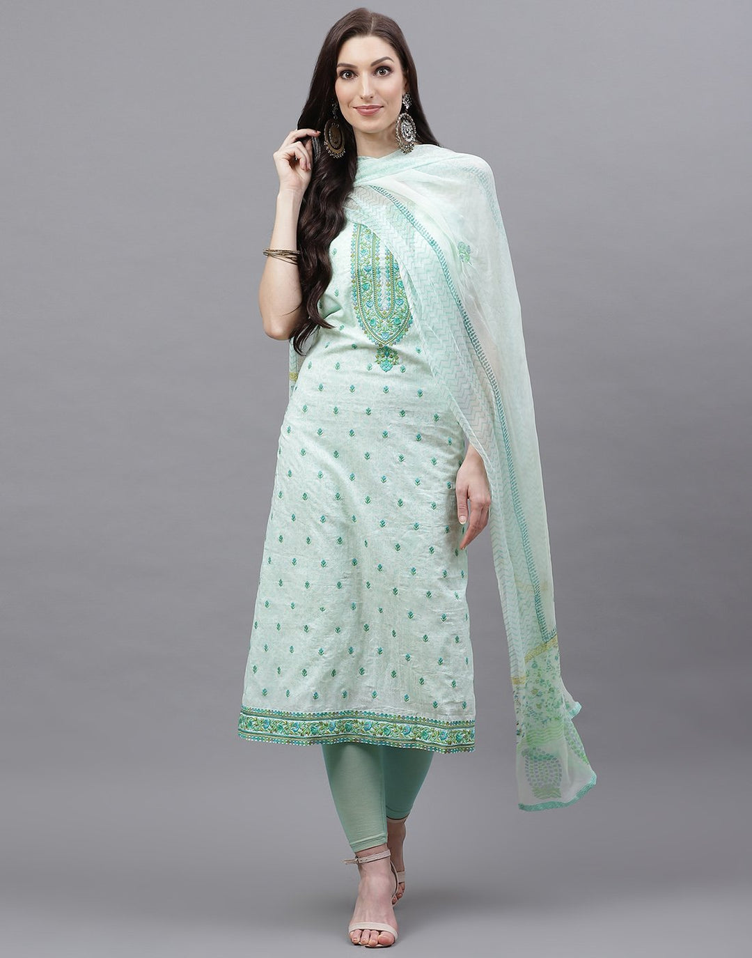 Cotton Printed Embroidered Suit piece