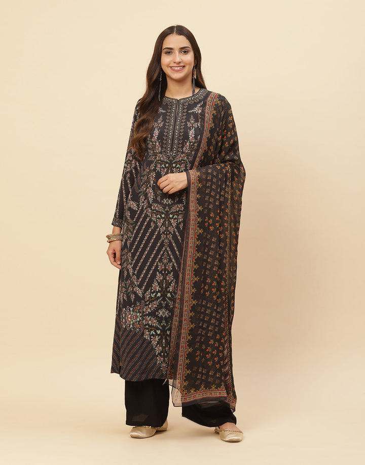 Digital Printed Crepe Salwar Kameez Stitched Suit With Georgette Dupatta