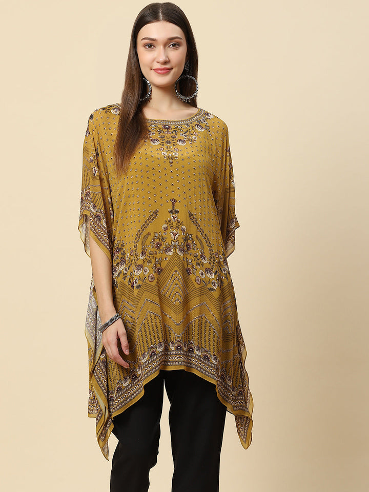 Digital Printed Georgette Kaftan Kurta