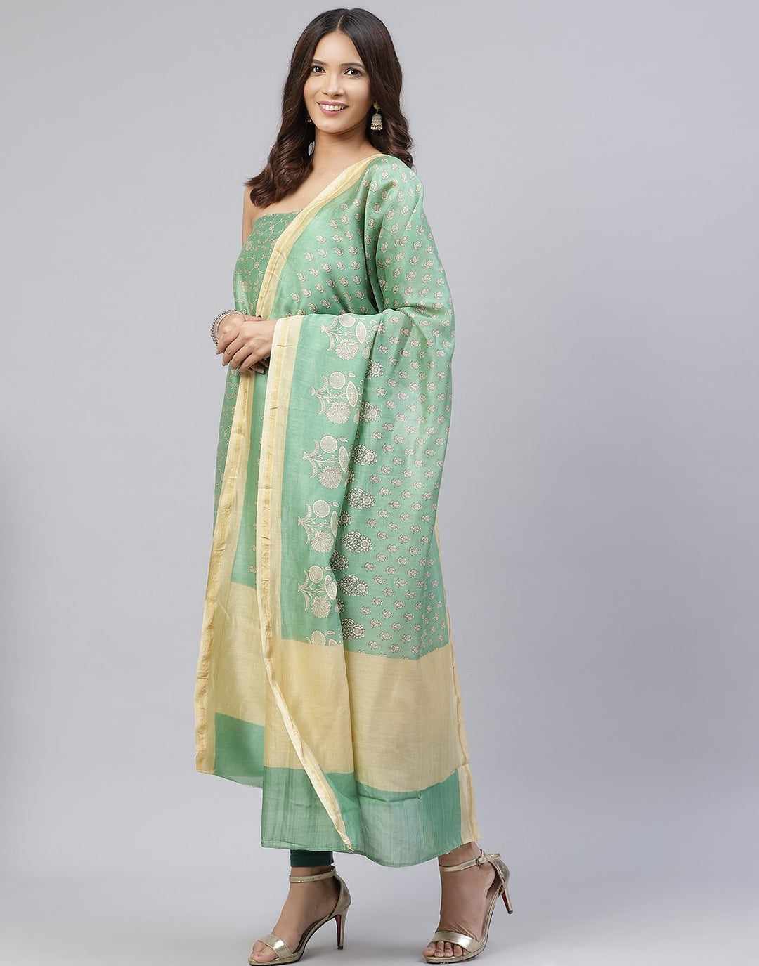 Printed Chanderi Suit Piece