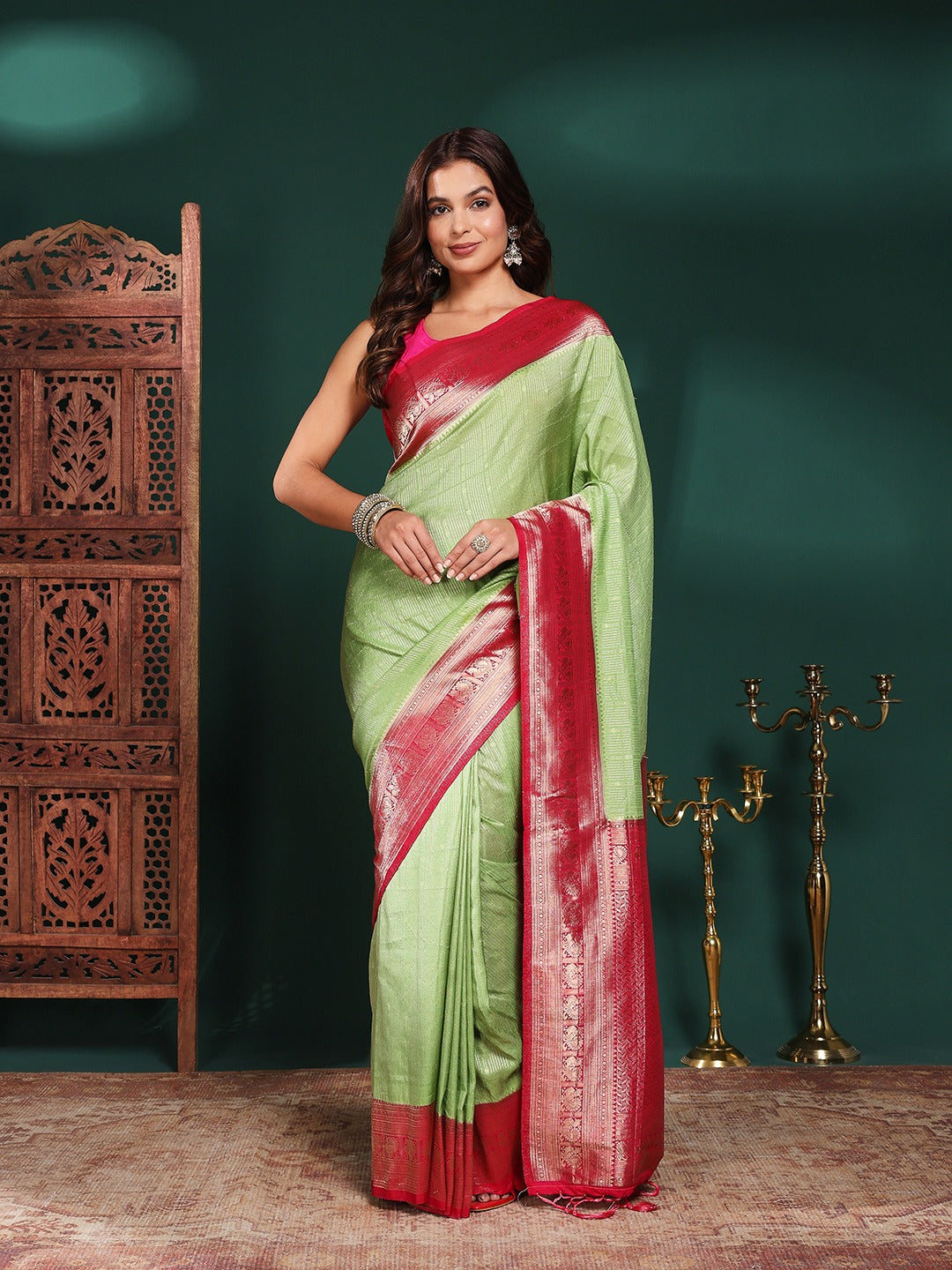 Plain Crepe Saree