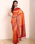 Orange Art Handloom Saree