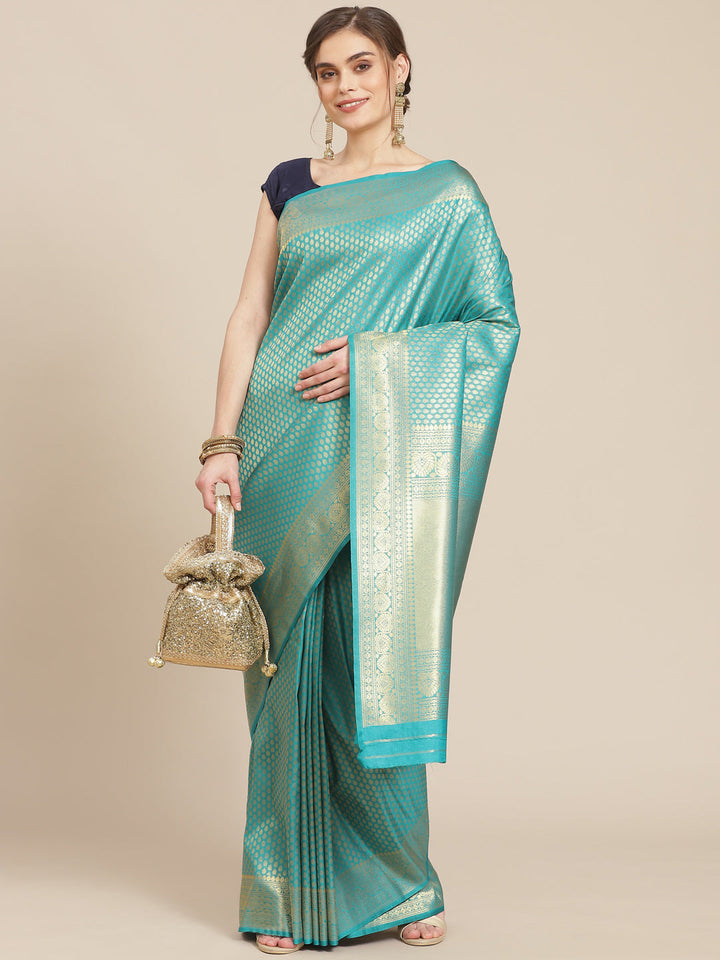 Brocade  Art Handloom Saree with Zari Border