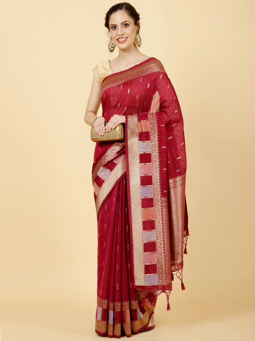 Zari Booti  Woven Saree