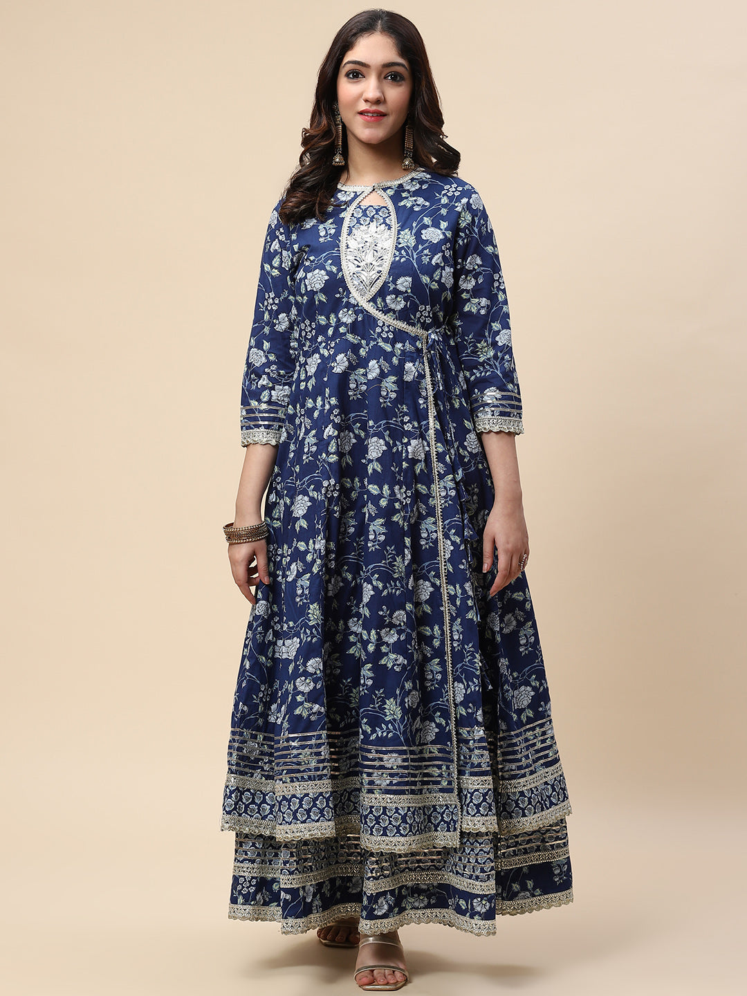 Printed Cotton Double Layer Anarkali Kurta