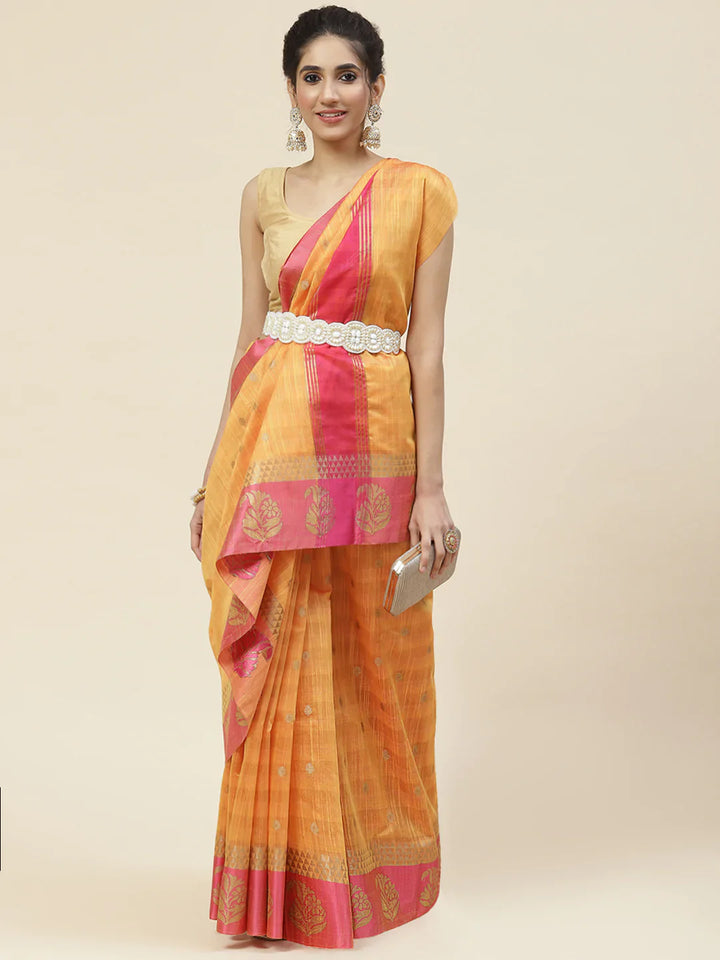 Zari Booti Cotton Woven Saree