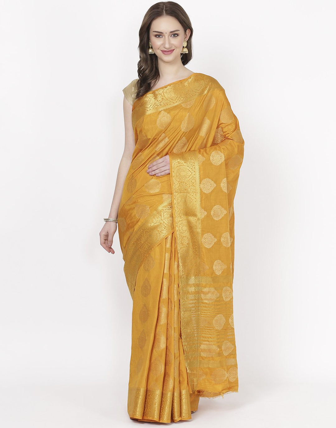 Mustard Art Handloom Saree