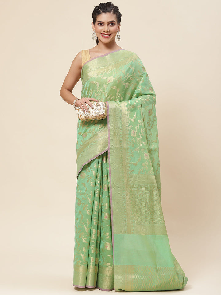 Zari Jaal Woven Cotton Saree