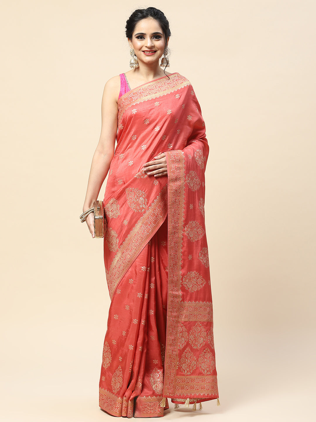 Zari Booti Woven Handloom Saree