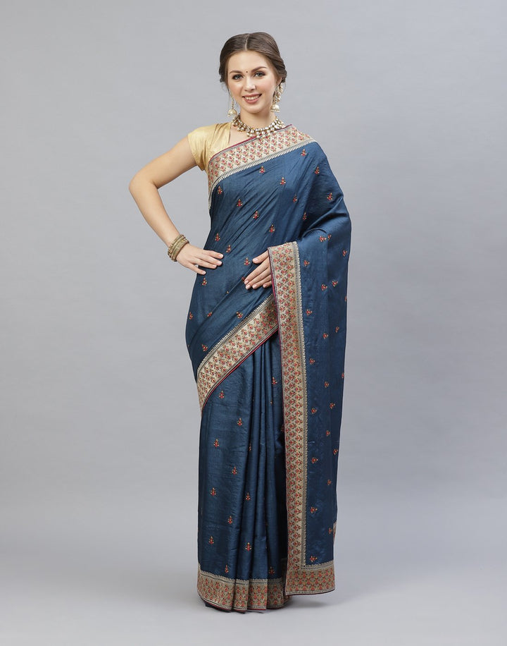 Embroidered Tusssar Saree