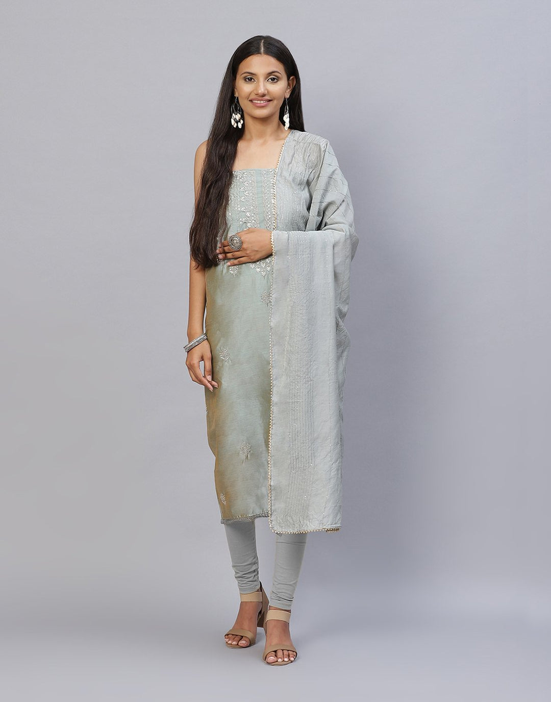 Chanderi Embroidered Suit piece