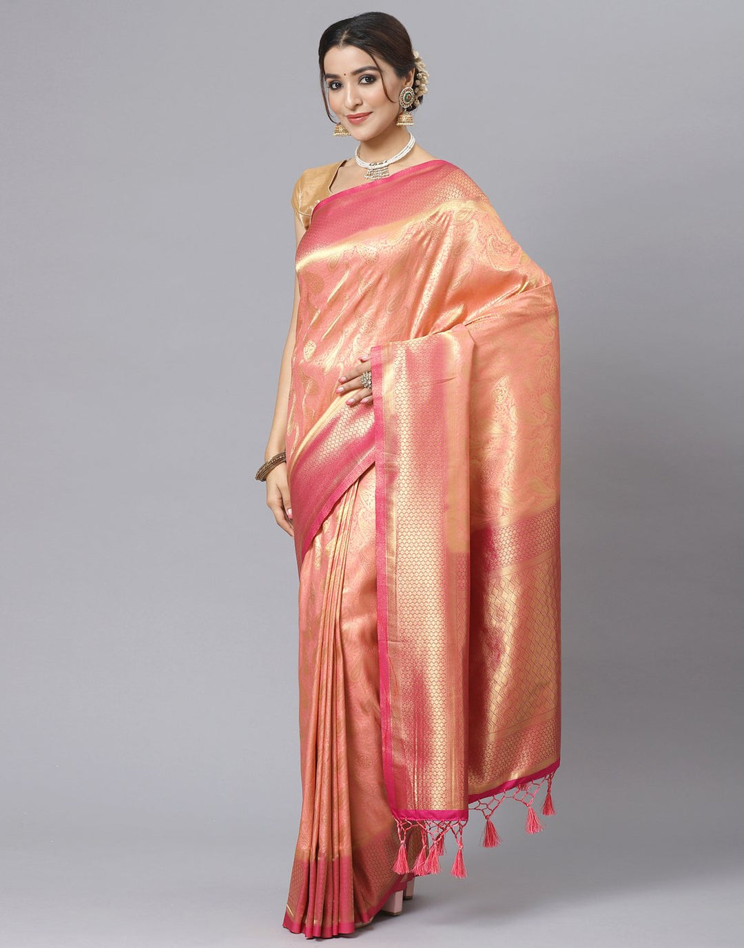 MBZ Meena Bazaar-Woven Art Handloom Saree