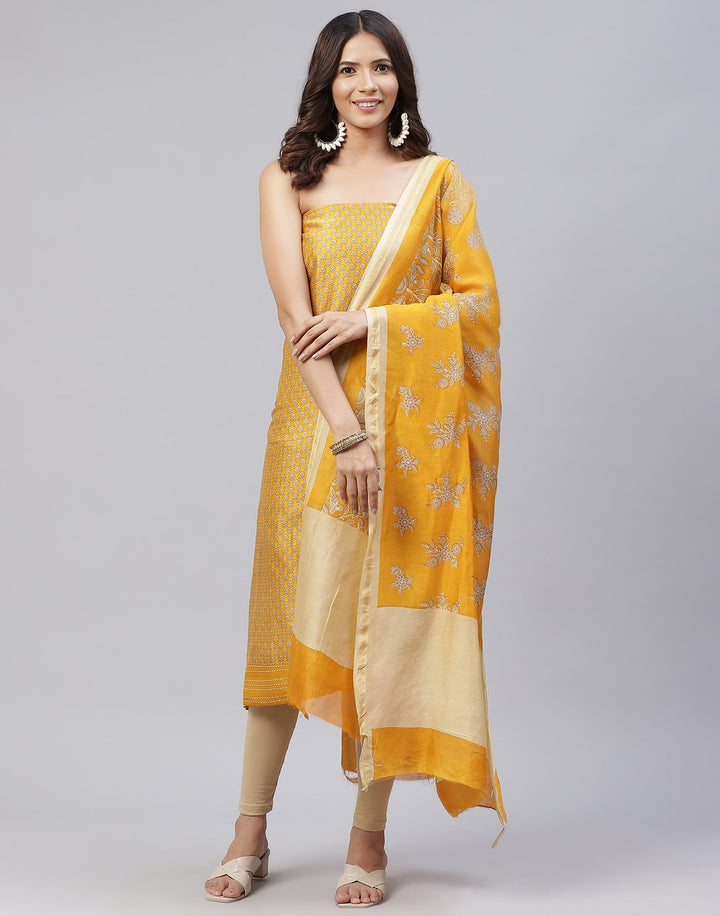 Fine Chanderi Printed Suit Piece