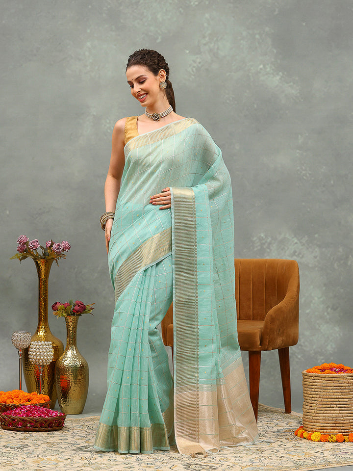 Woven Design Cotton Blend Saree