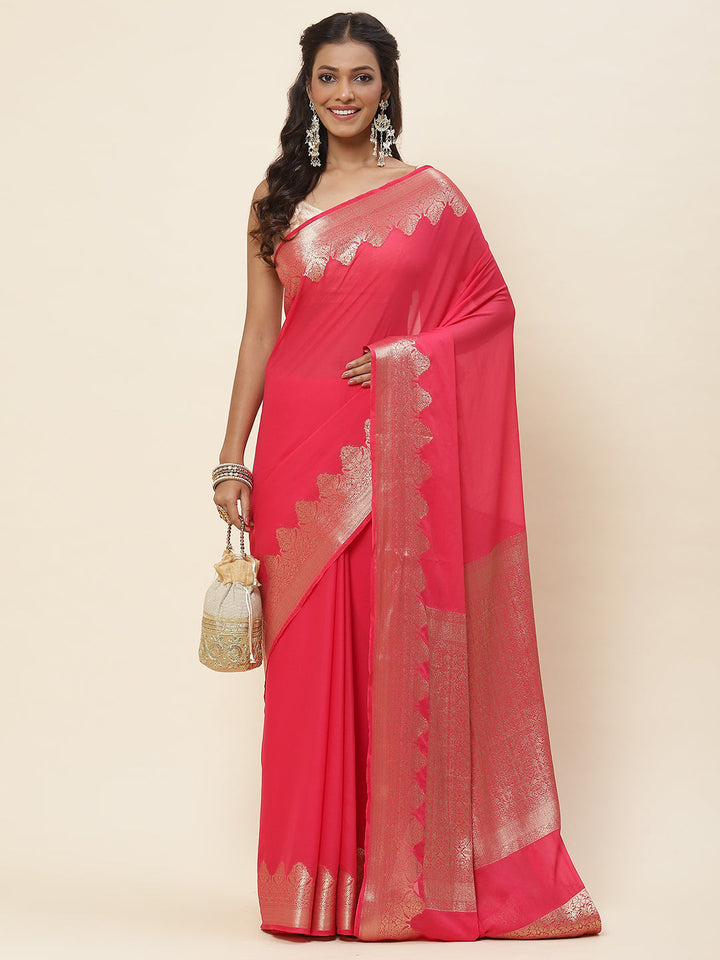 Zari Border Georgette Saree