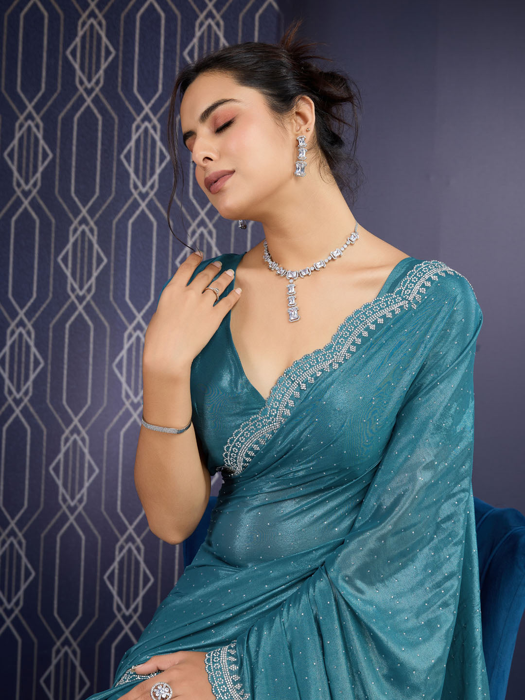 Embroidered Georgette Saree