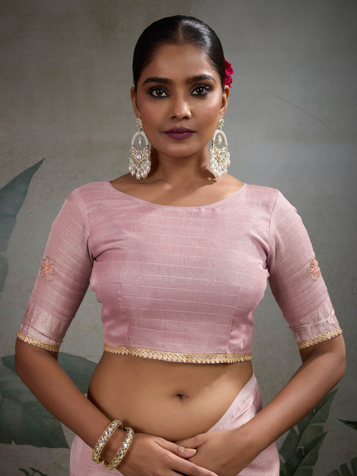 Woven Border Linen Saree