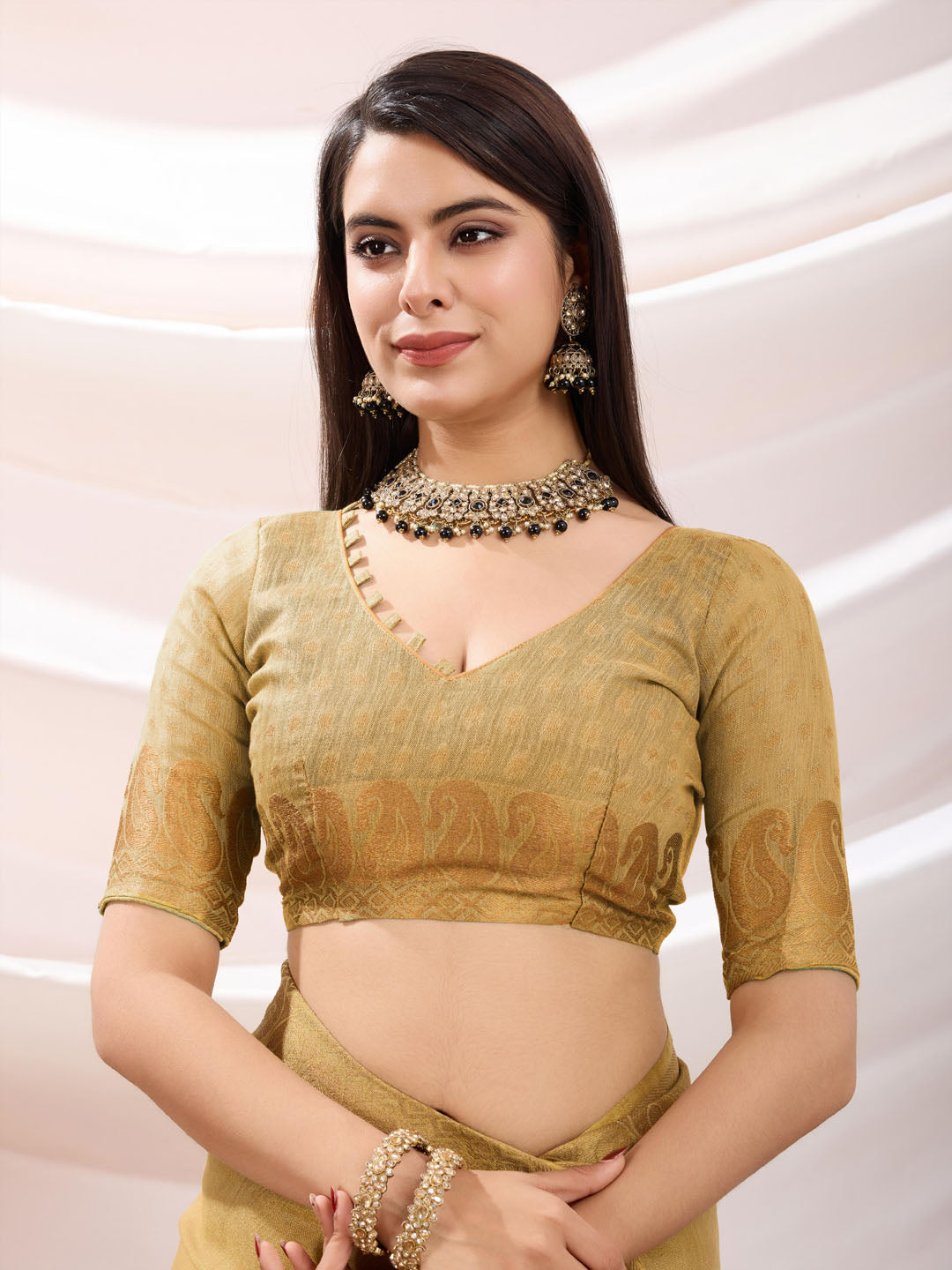 Woven Design Cotton Linen Saree