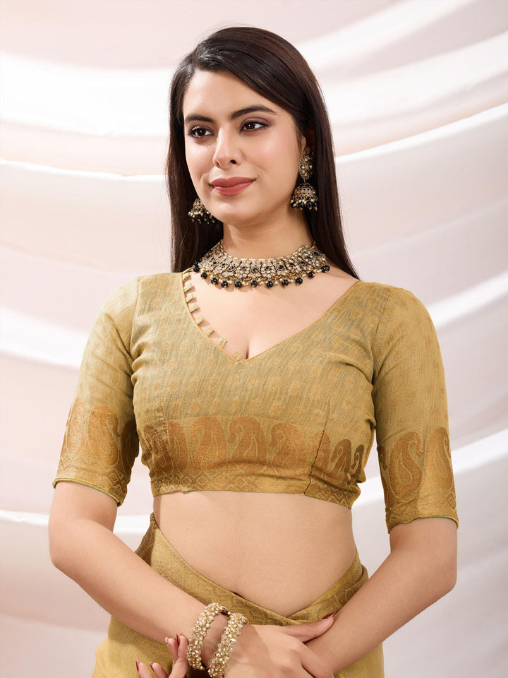 Woven Design Cotton Linen Saree