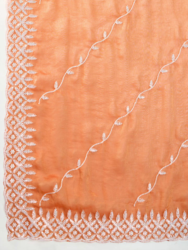 Embroidered Chiffon Velvet Saree