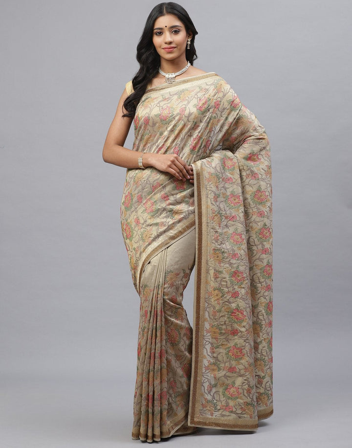 Cottton Tissue Embroidery Saree
