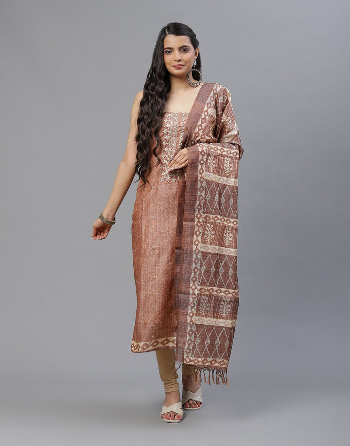 Chanderi Embroidered Suit piece