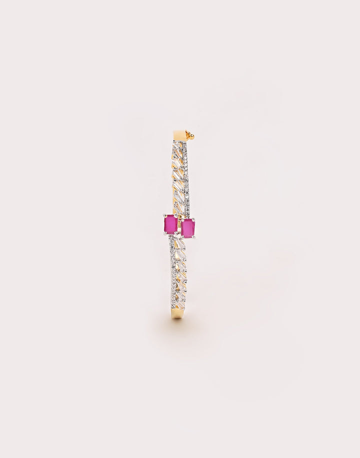 Gold Plated Bracelet Embellished With Diamond Stone