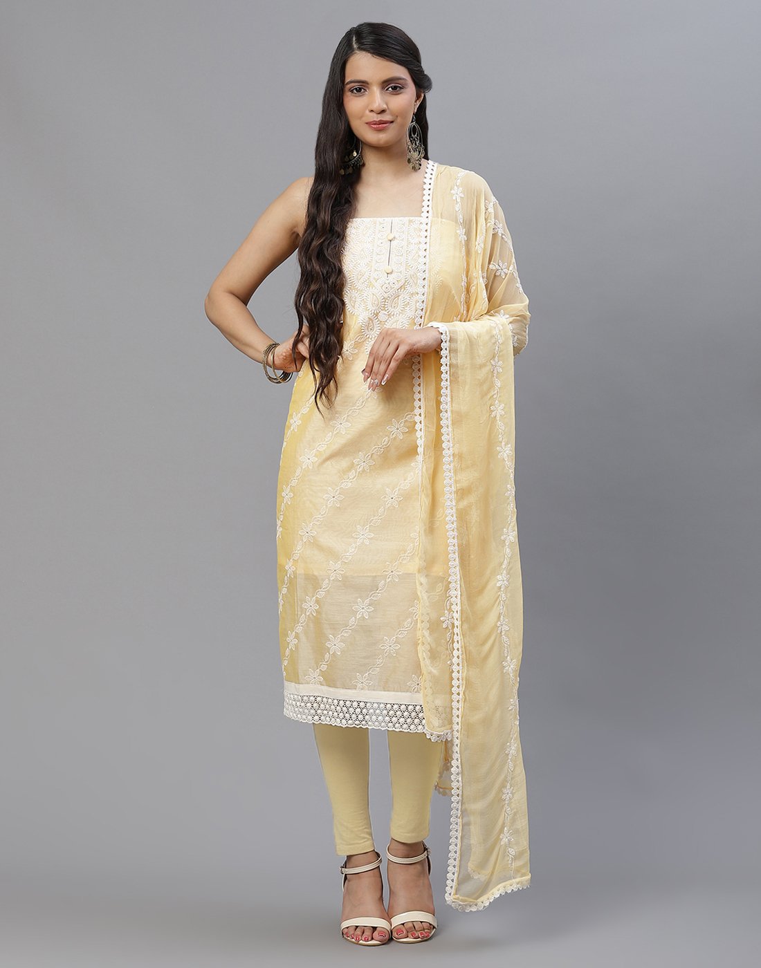 Chanderi Embroidered Suit piece