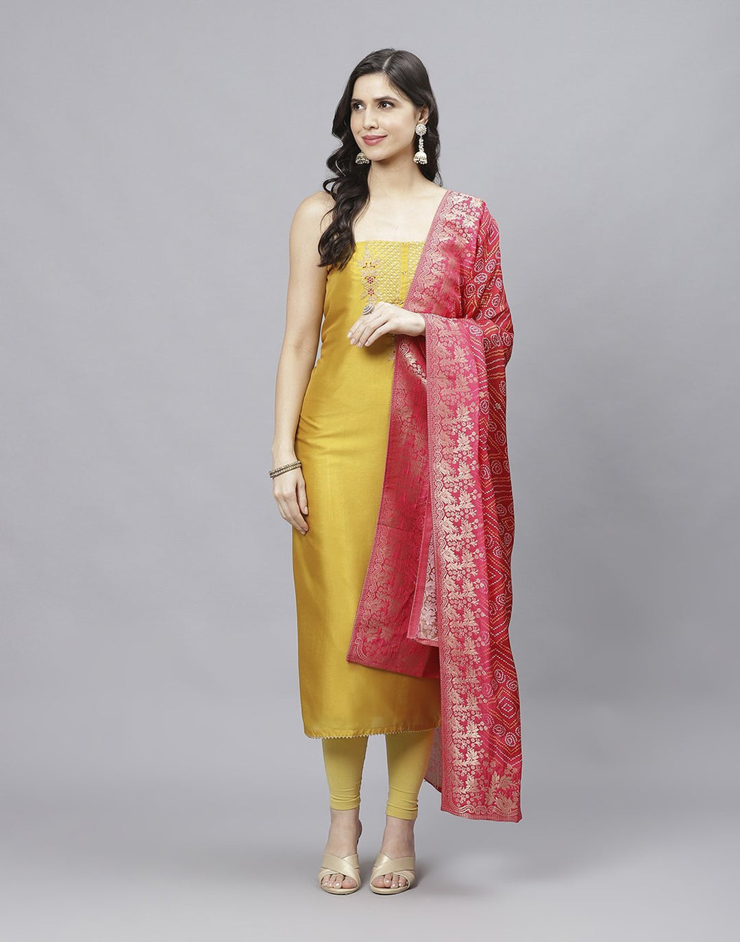 Chanderi Embroidered Suit piece
