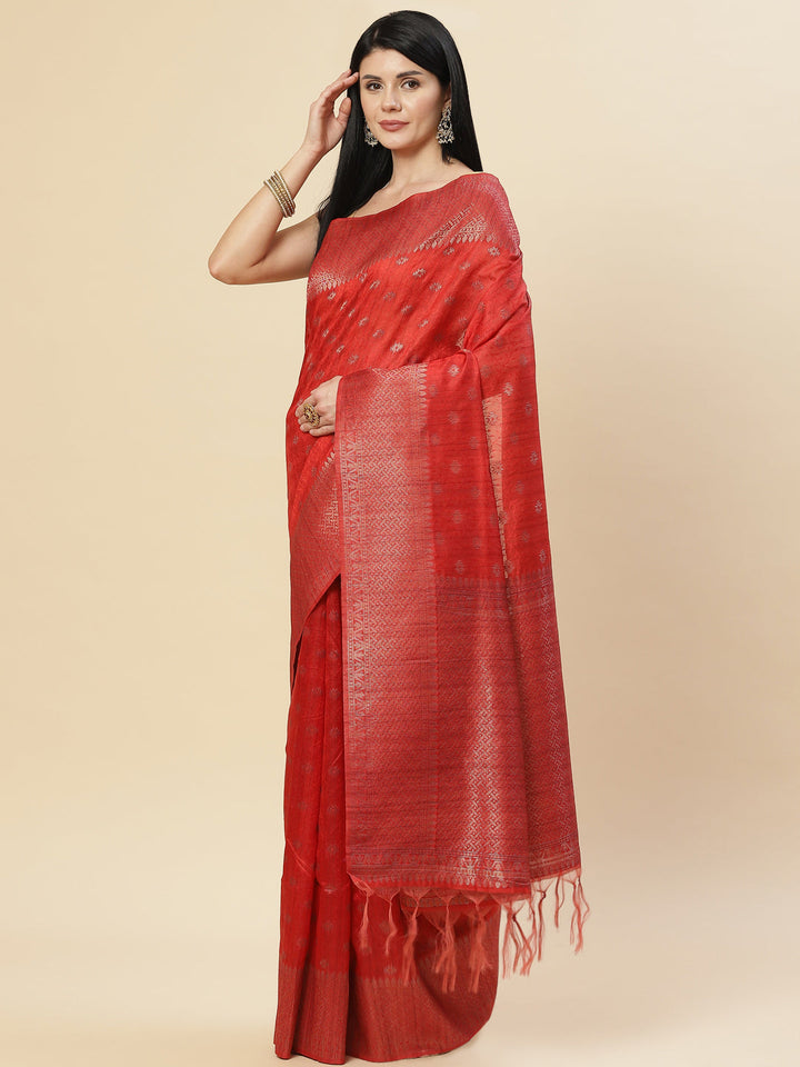 Zari Booti Tussar Woven Saree